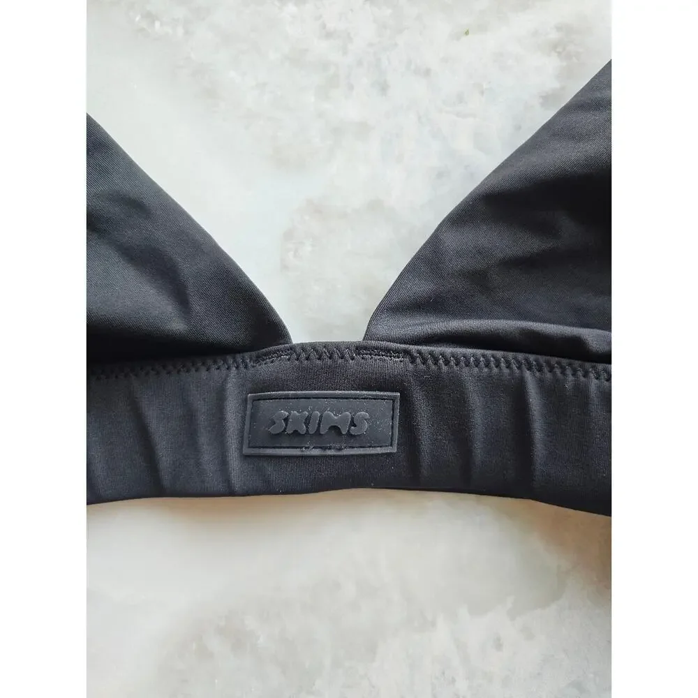NWT SKIMS Recycled Swim Black Bikini Set Sz Lg